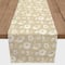7.5ft. Tan & White Florals Cotton Twill Table Runner